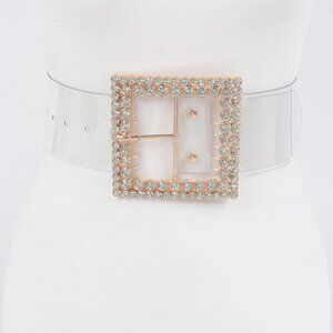Multi Rhinestone Buckle Clear Plus Size Belt